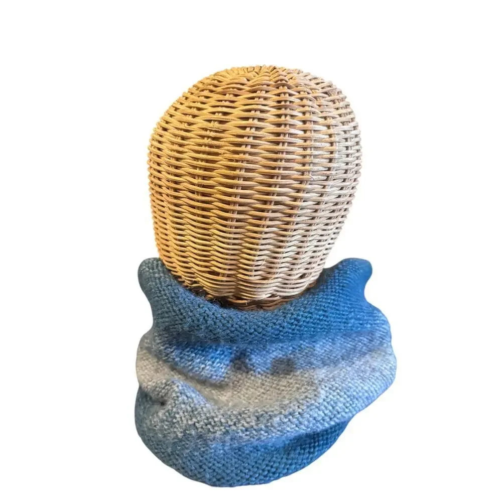 Blue Ombré Knit Infinity Scarf – Cozy Soft Loop Scarf, Winter Accessory